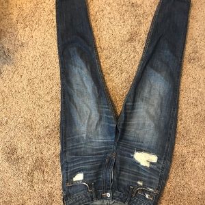 Cropped dark wash hollister denim